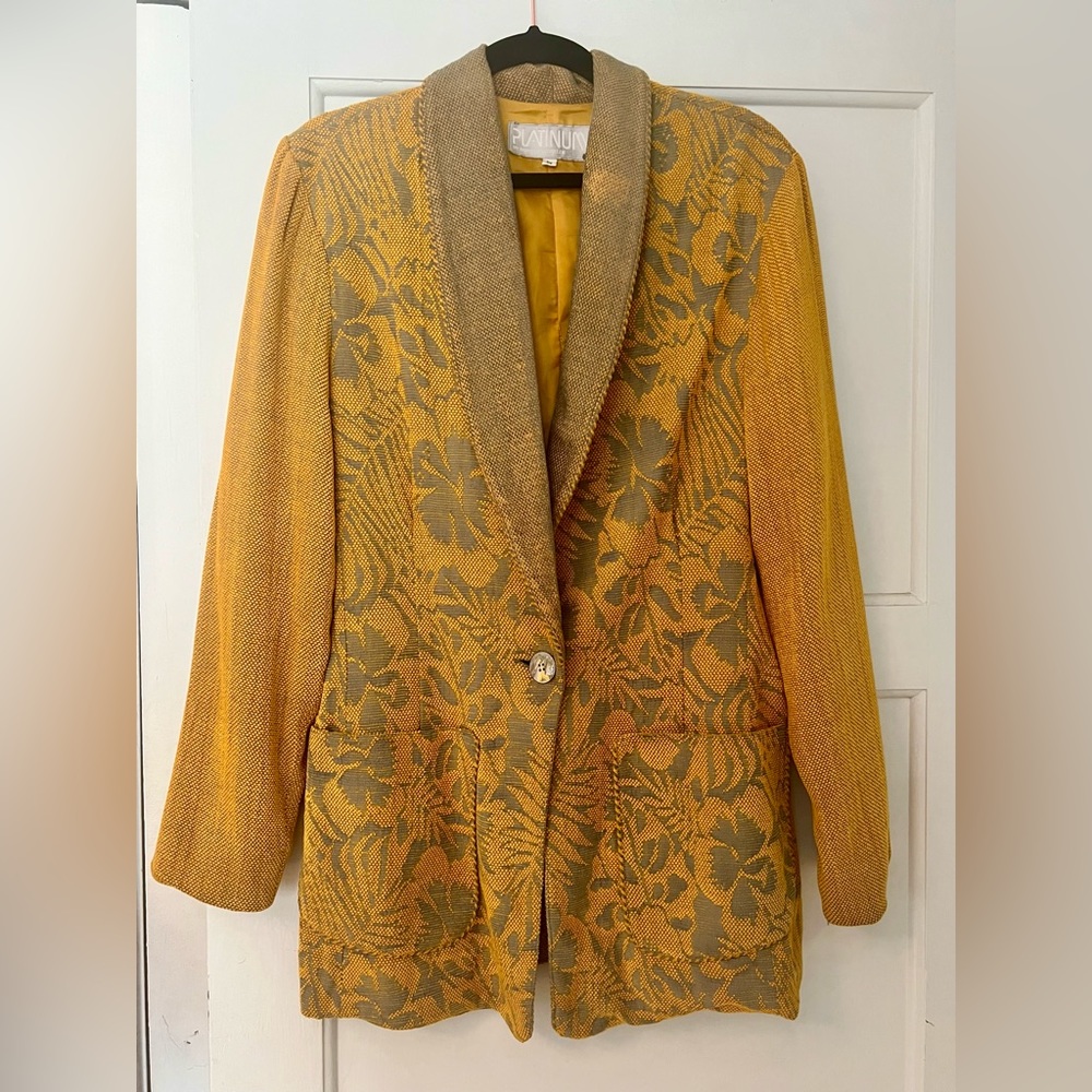 Vintage Yellow Floral 80s/90s Blazer
